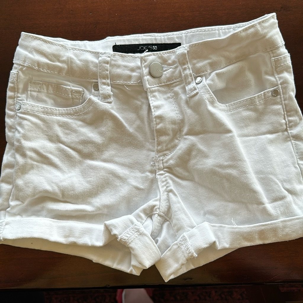 Cuffed White Denim Shorts